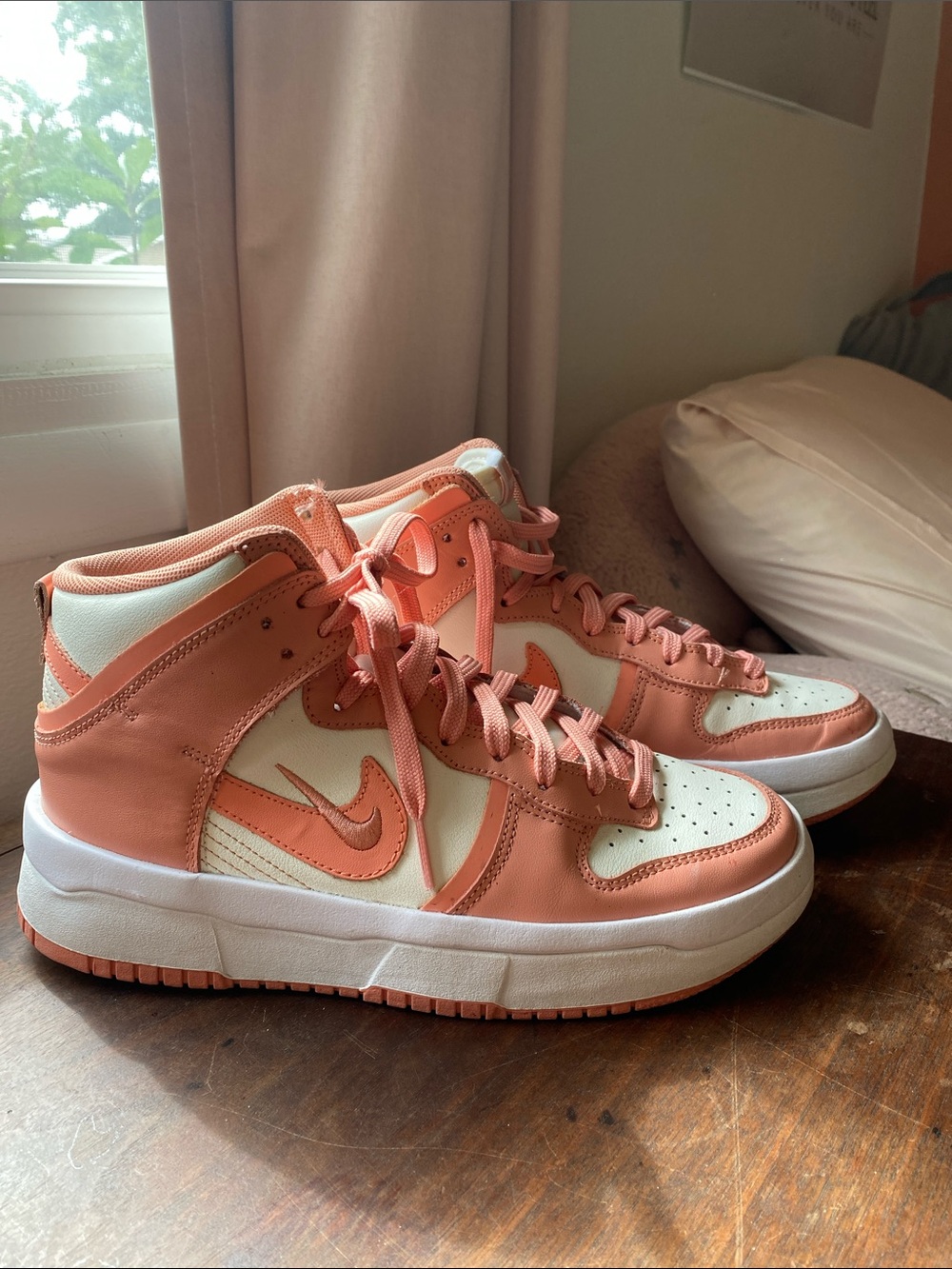 Nike Dunk High Up Coral/Pink/White Women’s Size 8